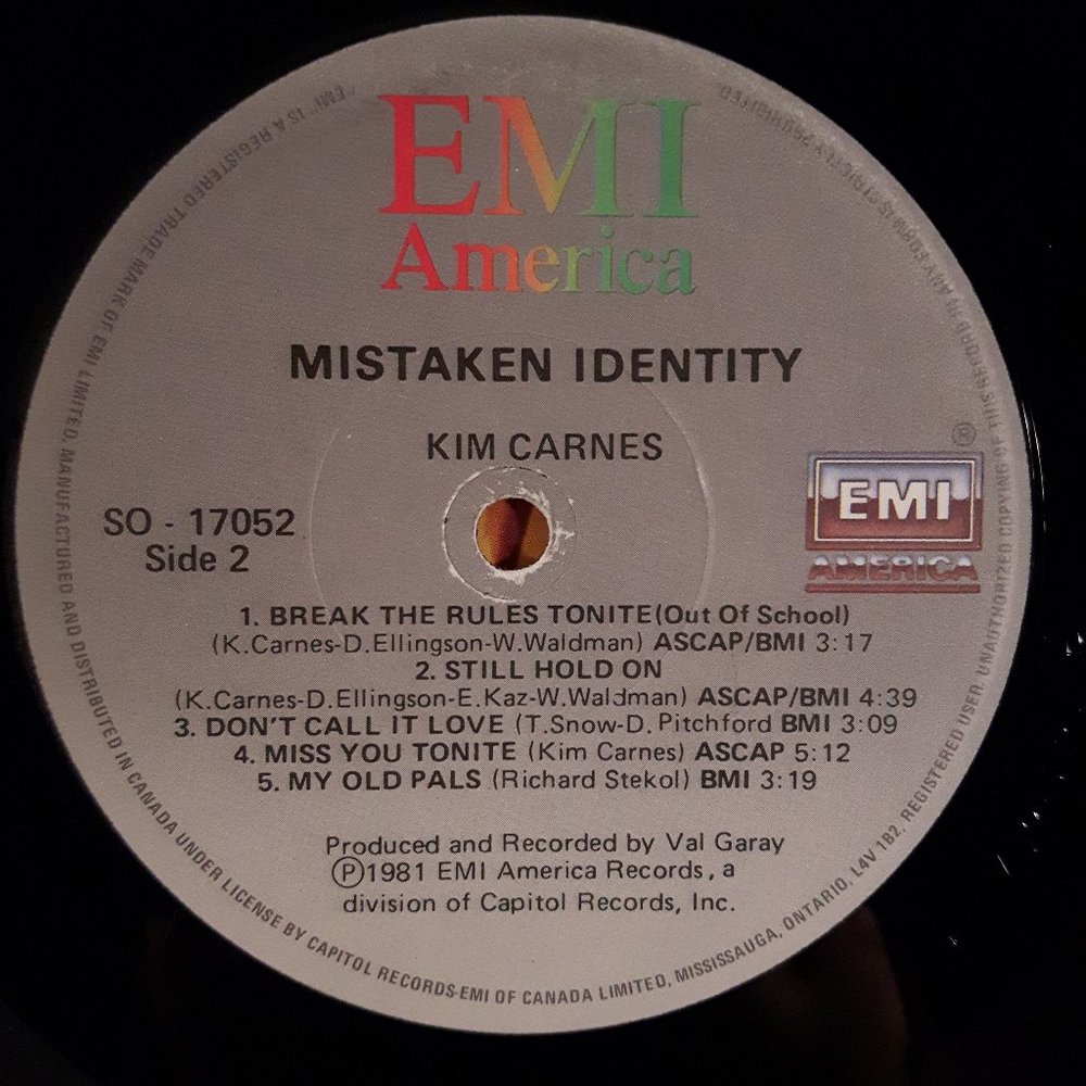 Kim Carnes - Mistaken Identity - Vinyl LP Record - Picture 4 of 4